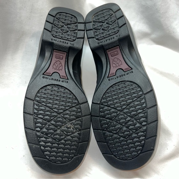 ARIAT Women's Black Leather Steel Toe Oil/Slip resist Safety Work Clogs 7 B - Picture 7 of 16